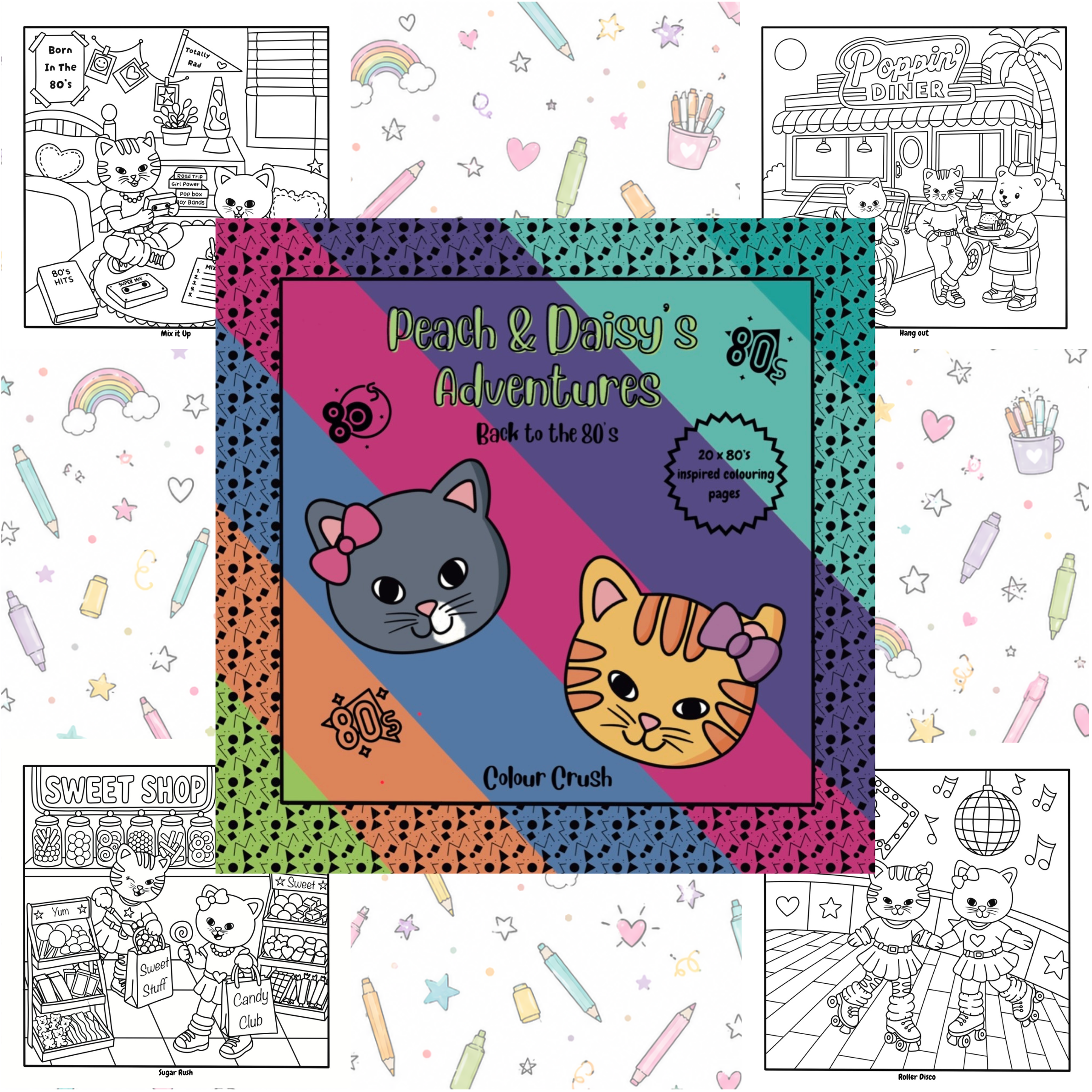 Peach & Daisy's 80's Colouring Book