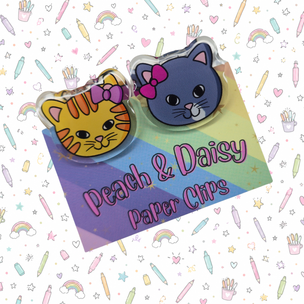 Peach & Daisy Acrylic Clips